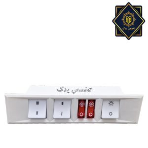 پنل سفید کلید دار هود زیر کابینتی دو موتور
